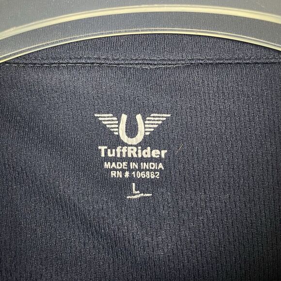 TuffRider Ventilated Technical Long Sleeve Equestrian Sport Shirt Size L Navy - Picture 3 of 10